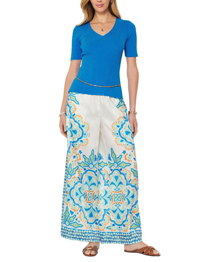 Blusa de Punto Azul Tejido Canalé
