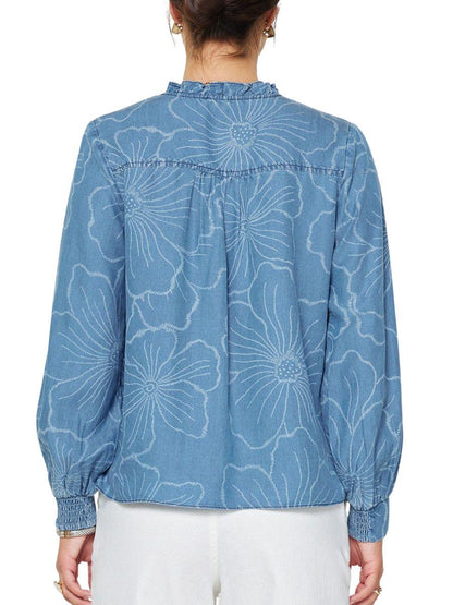 Escorpio Boutique - Blusa en Denim Manga Larga