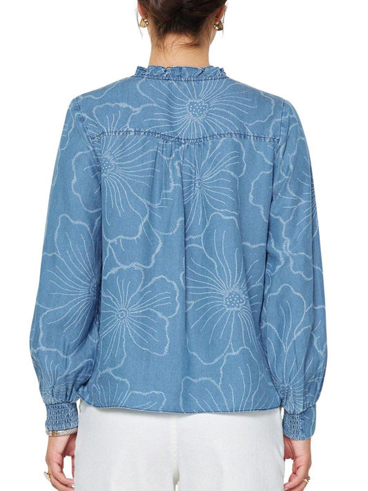 Escorpio Boutique - Blusa en Denim Manga Larga