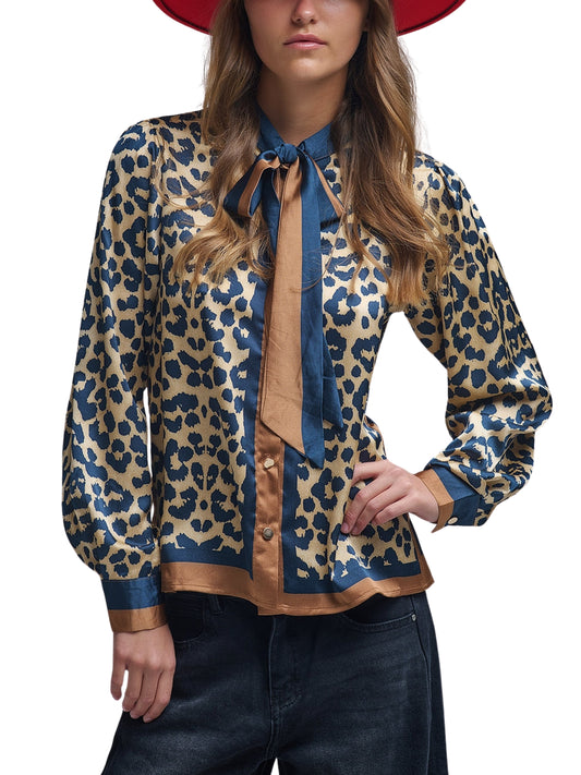 Escorpio Boutique - Blusa satinada animal print