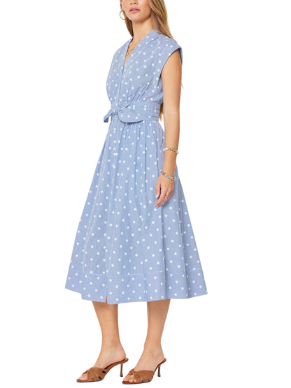 Vestido Midi Manga Corta Con Lunares - Escorpio Boutique