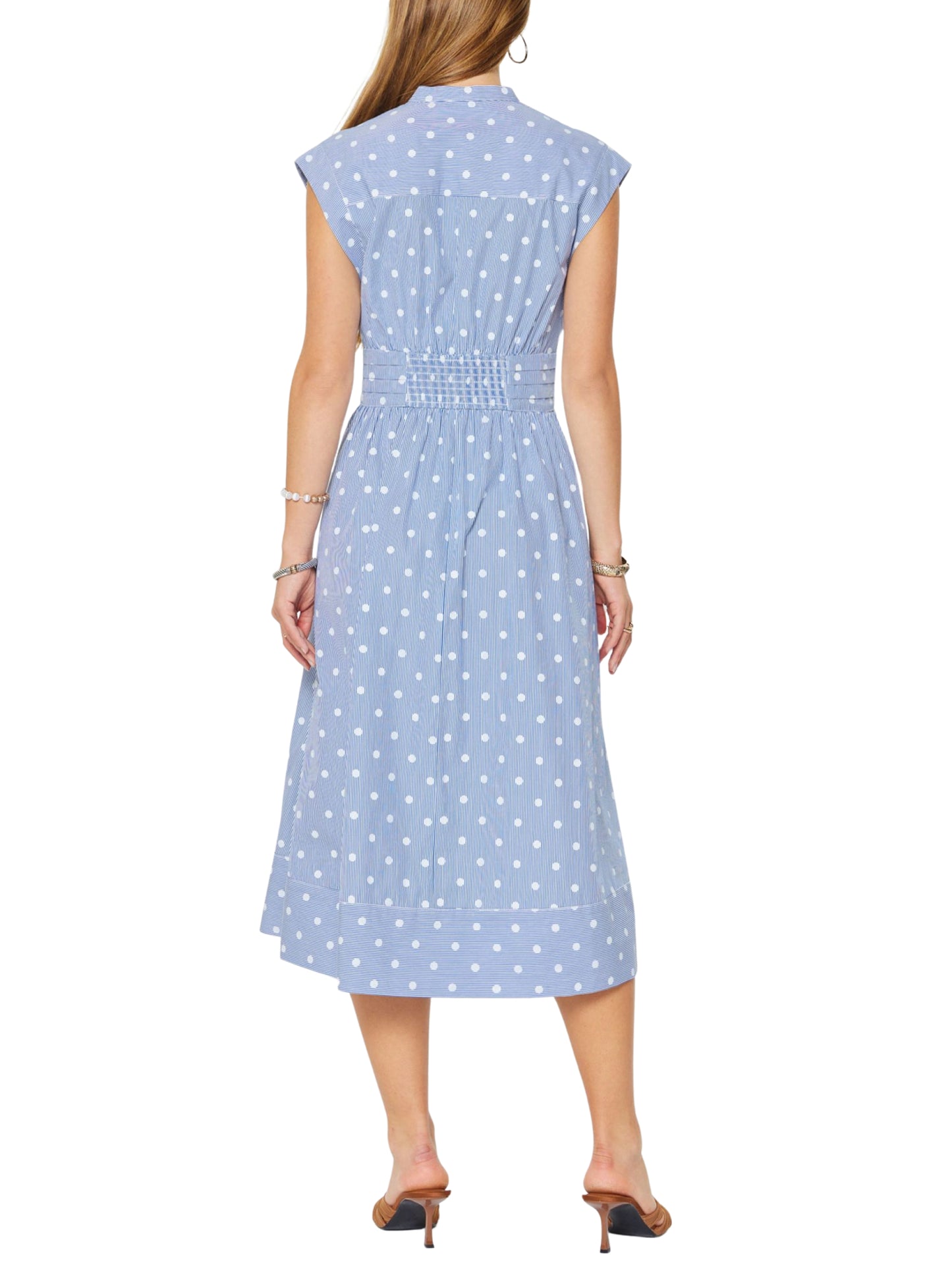 Vestido Midi Manga Corta Con Lunares - Escorpio Boutique