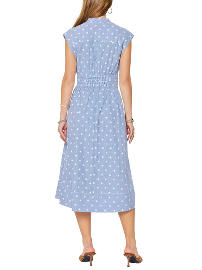 Vestido Midi Manga Corta Con Lunares - Escorpio Boutique