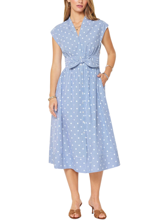 Vestido Midi Manga Corta Con Lunares - Escorpio Boutique