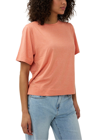 Blusa metálica  de manga corta