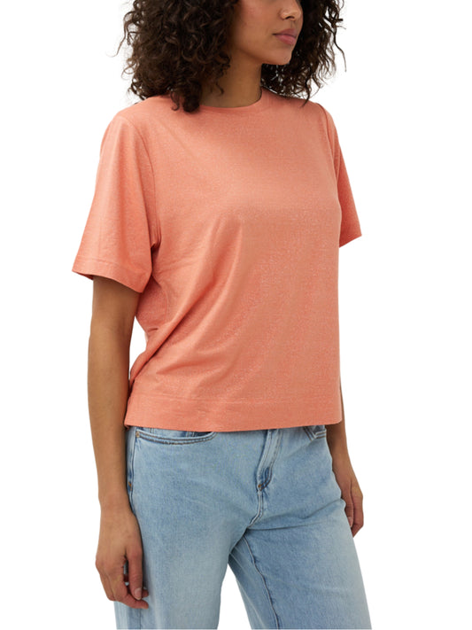 Blusa metálica  de manga corta