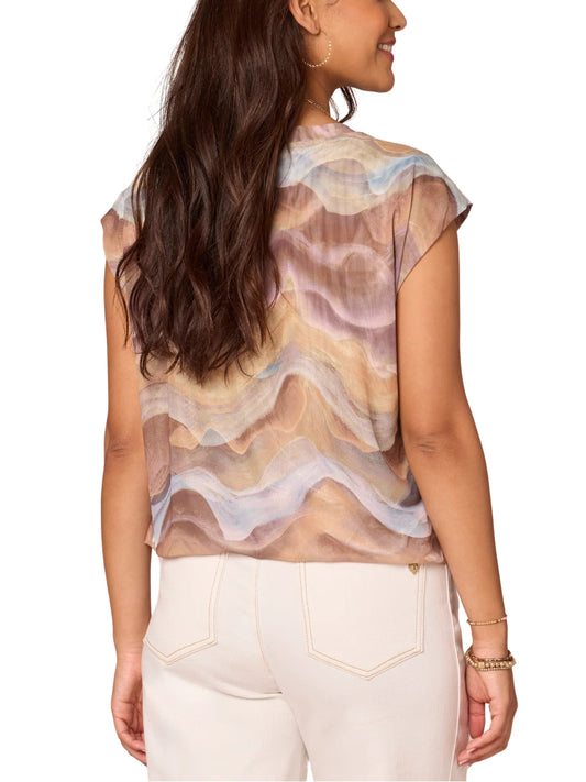Blusa de mesh de manga corta