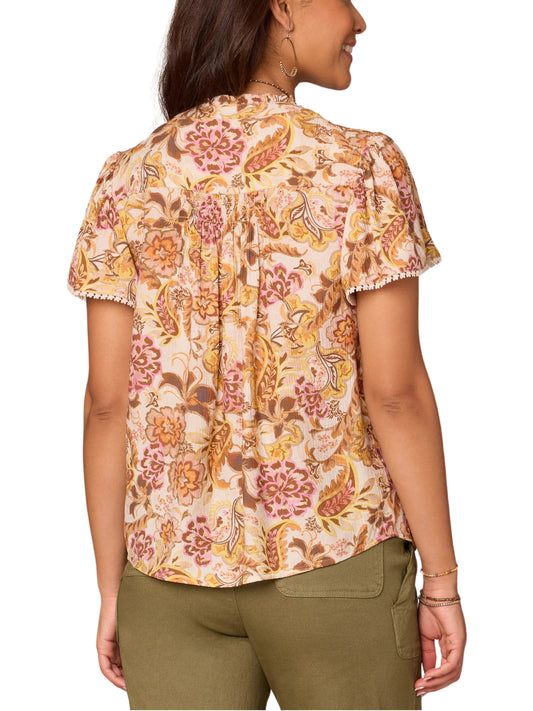 Blusa de manga corta con botones