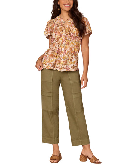 Blusa de manga corta con botones