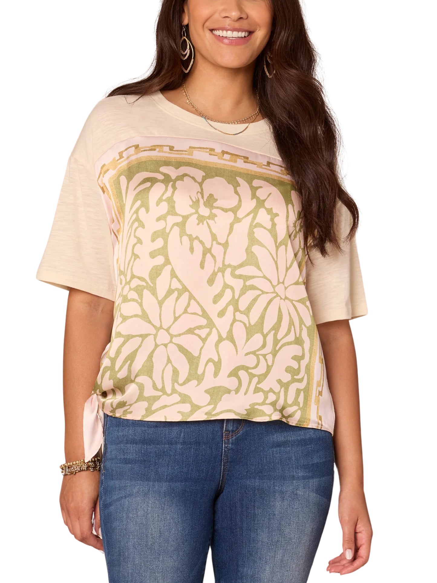 Blusa de punto en manga corta