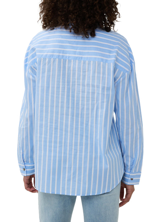 Blusa de rayas con encaje