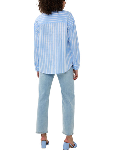 Blusa de rayas con encaje