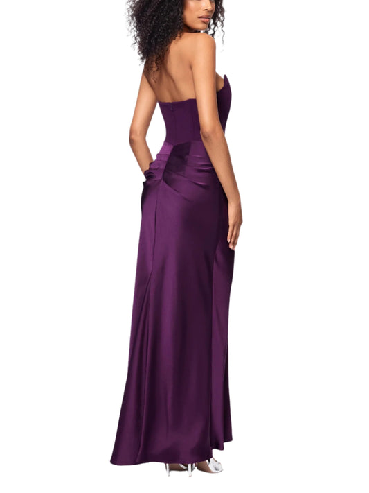 Vestido largo strapless
