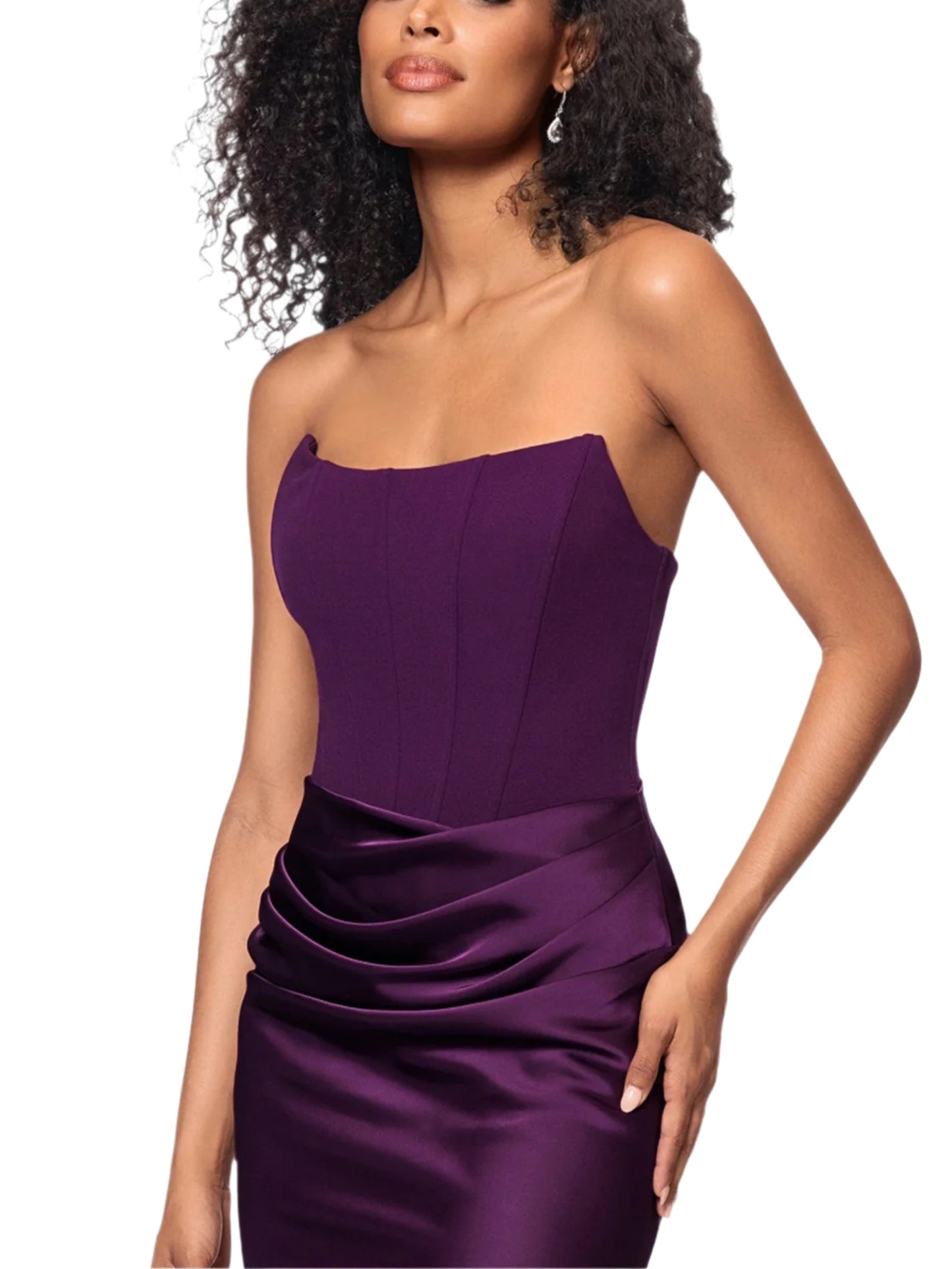Vestido largo strapless