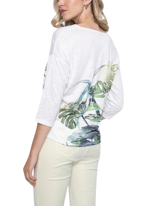 Blusa de manga 3/4 con cristales.