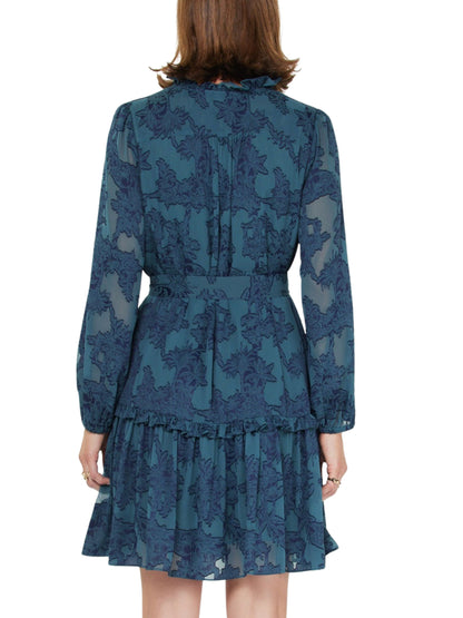 Vestido Corto en chifón burnout