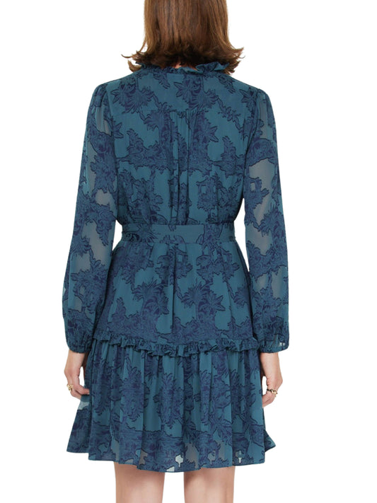 Vestido Corto en chifón burnout