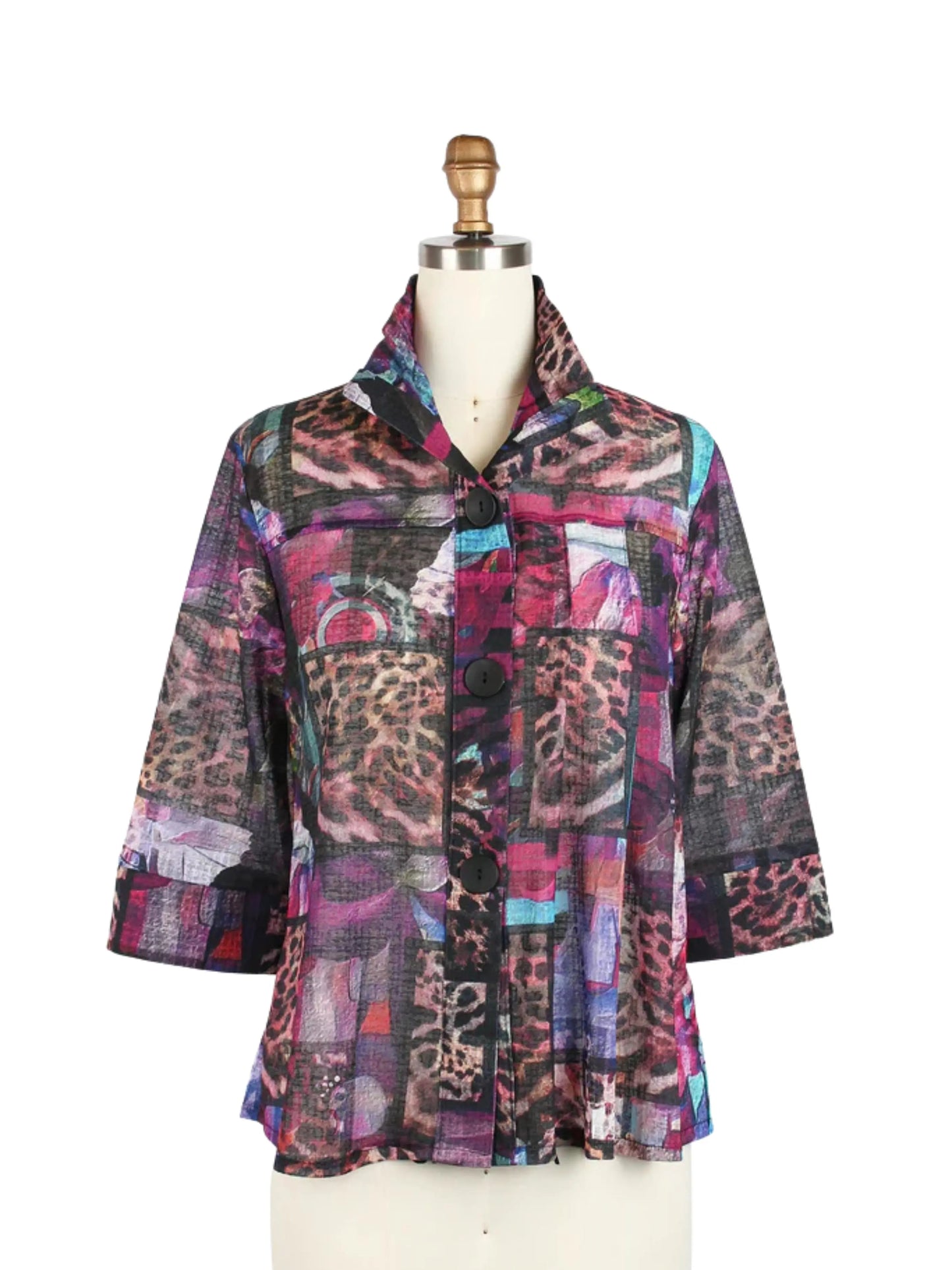 Saco en mesh print de leopardo multicolor - Escorpio Boutique