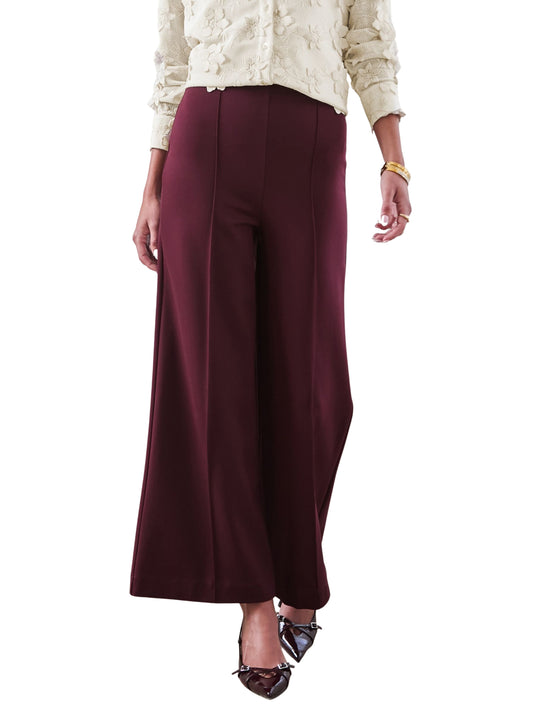 Pantalón de pierna amplia en ponte. - Escorpio Boutique