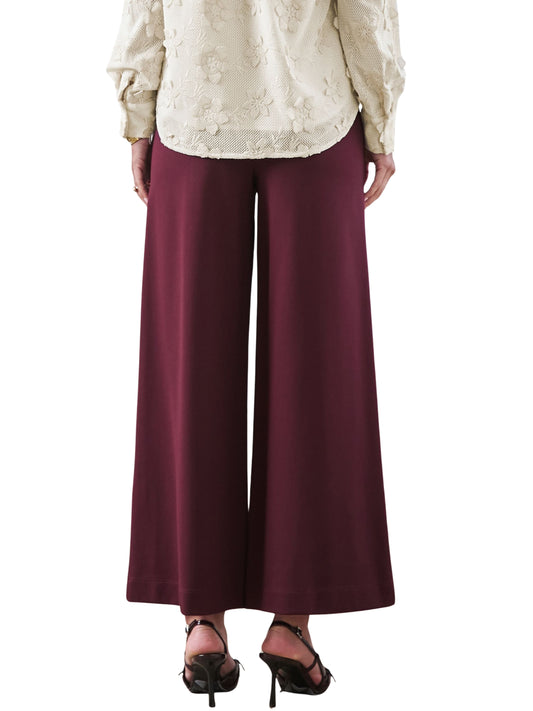 Pantalón de pierna amplia en ponte. - Escorpio Boutique