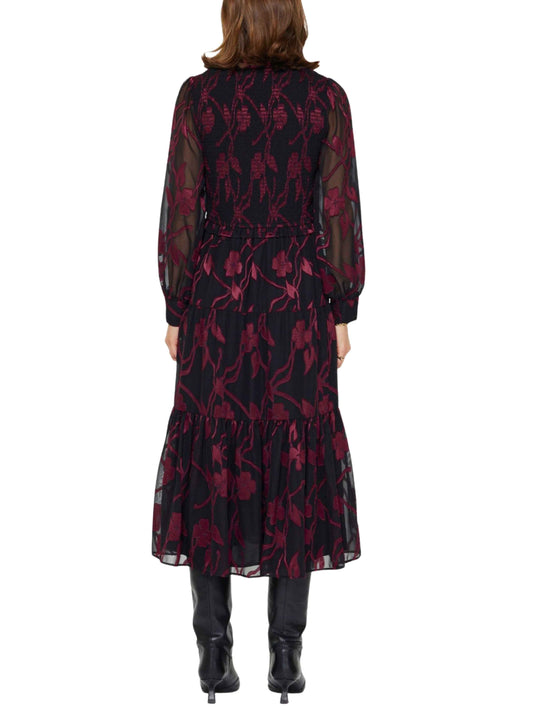 Vestido Midi de Gasa Burnout