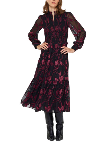 Vestido Midi de Gasa Burnout