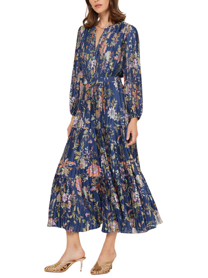 Vestido Midi Satinado con Print Amibas