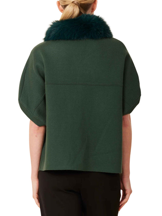 Sweater con Piel Vegana