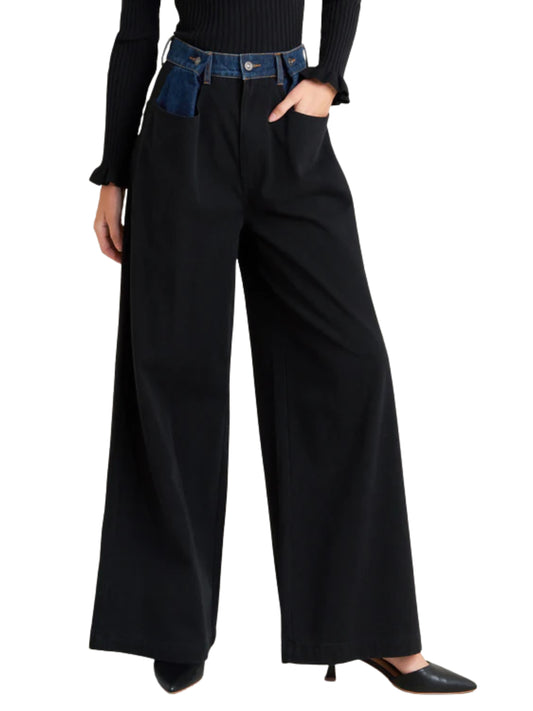 Pantalón de mezclilla pierna ancha