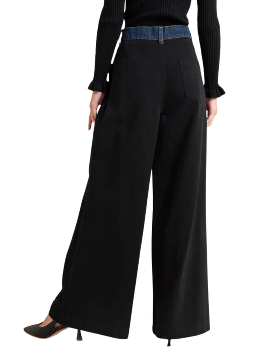 Pantalón de mezclilla pierna ancha