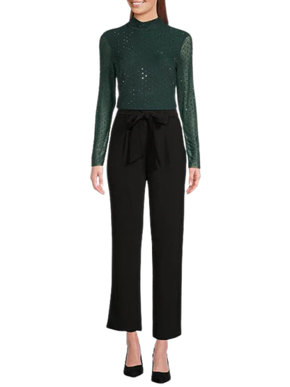 Blusa en Mesh Con Cristales Metálicos