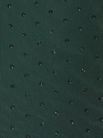 Blusa en Mesh Con Cristales Metálicos