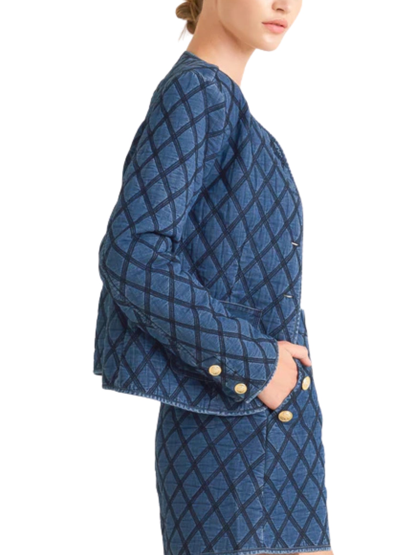 Saco de mezclilla capitonado