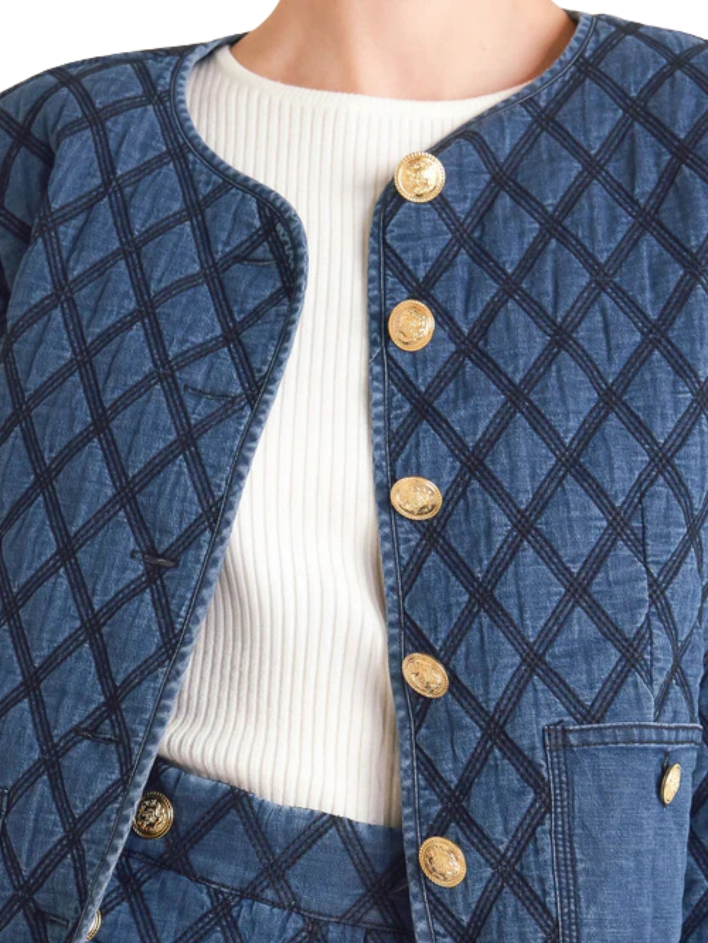 Saco de mezclilla capitonado