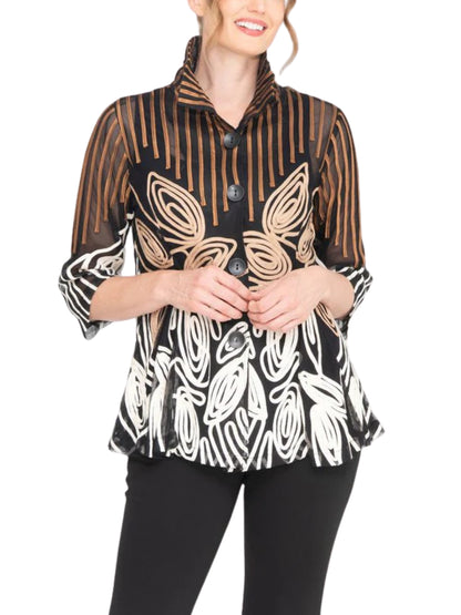 Saco en Mesh con Bordado Soutache