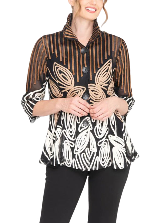 Saco en Mesh con Bordado Soutache