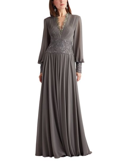 Vestido Largo Manga Larga Cintura Bordada - Escorpio Boutique