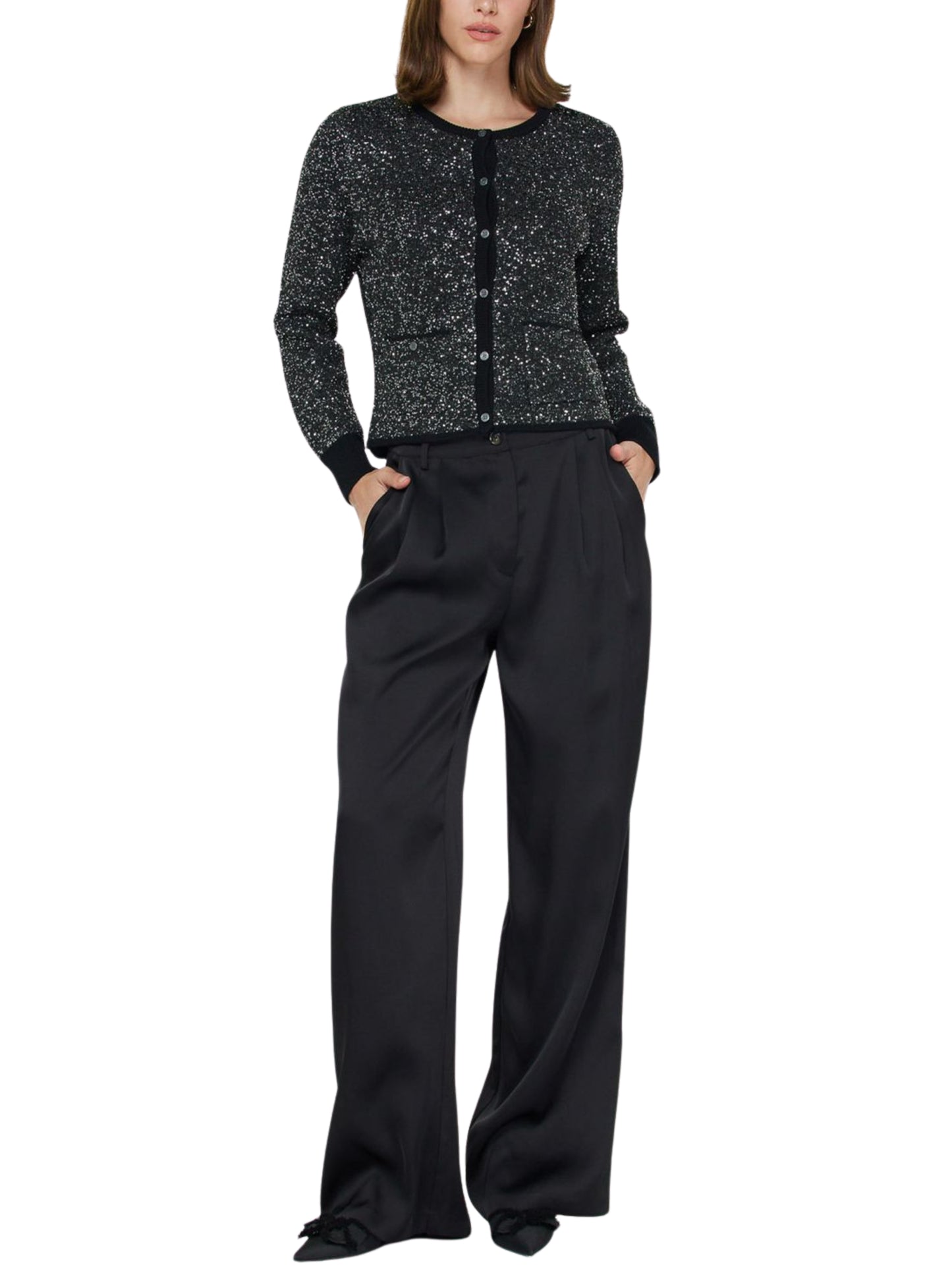 Cardigan Metálico con Lentejuela de Punto. - Escorpio Boutique