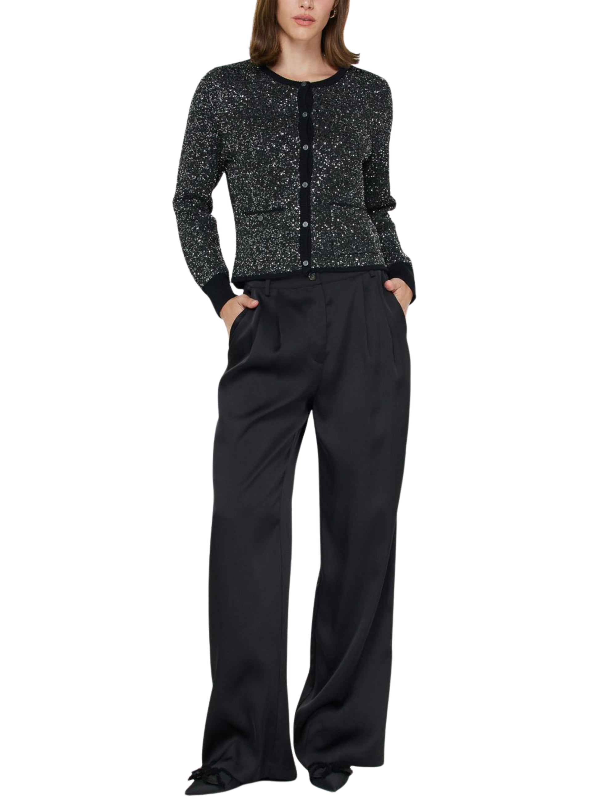 Cardigan Metálico con Lentejuela de Punto. - Escorpio Boutique