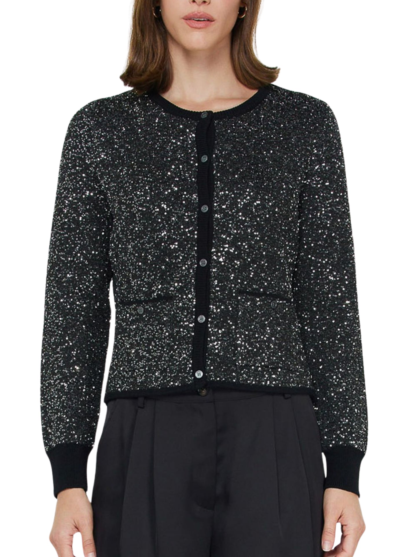 Cardigan Metálico con Lentejuela de Punto. - Escorpio Boutique