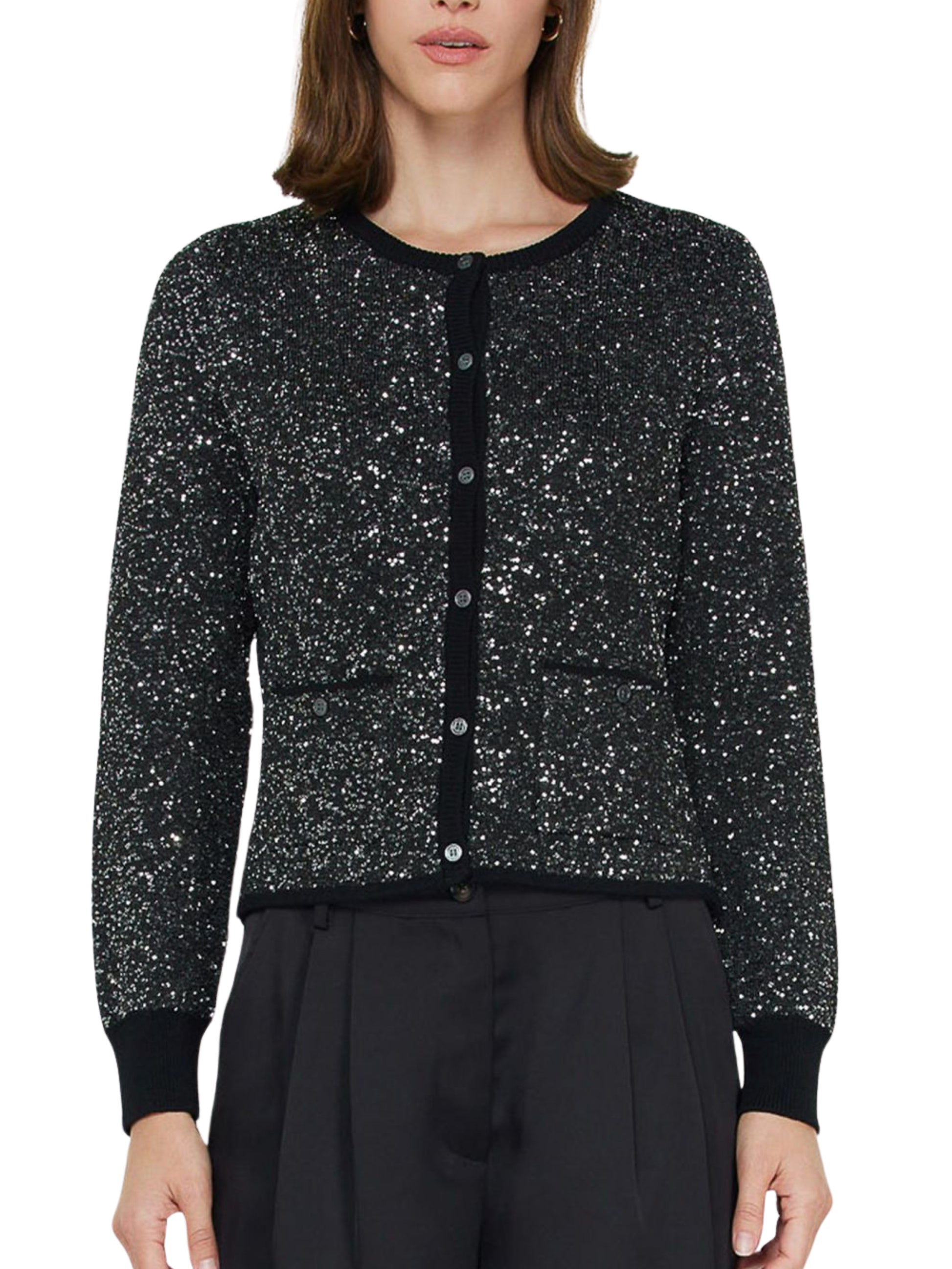 Cardigan Metálico con Lentejuela de Punto. - Escorpio Boutique