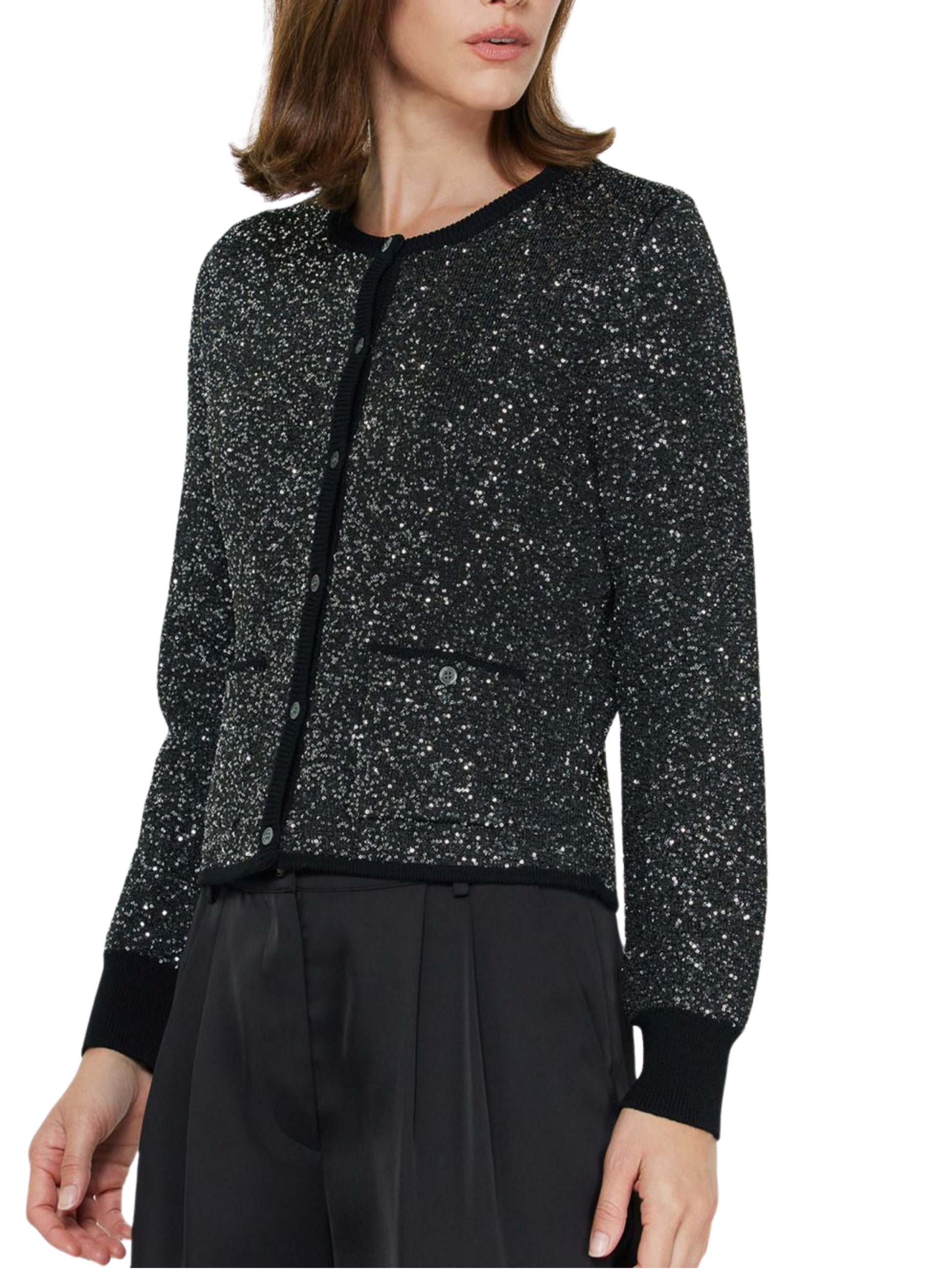 Cardigan Metálico con Lentejuela de Punto. - Escorpio Boutique