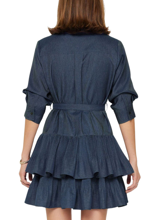 Vestido Corto de Mezclilla con Olanes - Escorpio Boutique