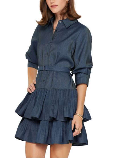 Vestido Corto de Mezclilla con Olanes - Escorpio Boutique