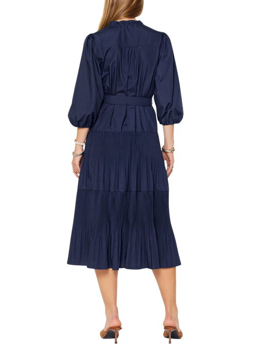 Vestido Midi Plisado de Manga Corta - Escorpio Boutique