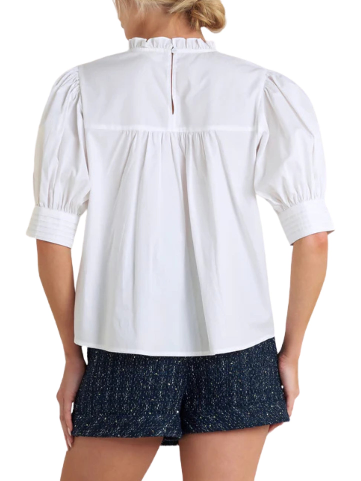 Blusa de manga corta con encaje - Escorpio Boutique