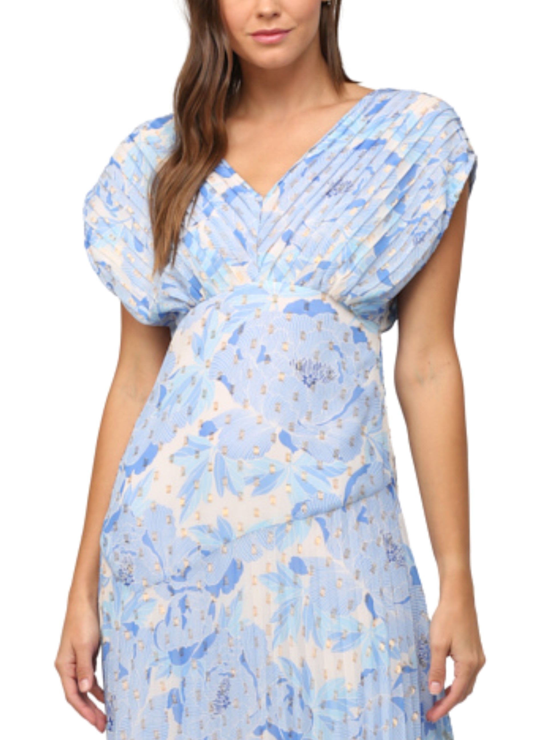 Vestido Midi con Lunares Plisado - Escorpio Boutique