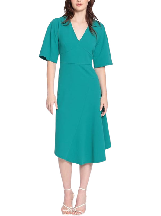 Vestido Corto Cuello V con Falda Circular - Escorpio Boutique