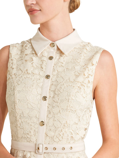 Vestido Midi de Encaje Sin Manga - Escorpio Boutique
