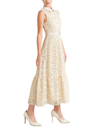 Vestido Midi de Encaje Sin Manga - Escorpio Boutique